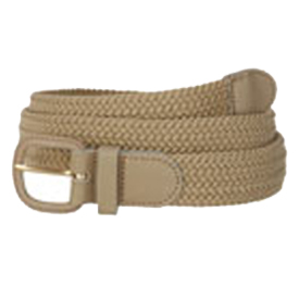 Braided Belt with leather buckle beige